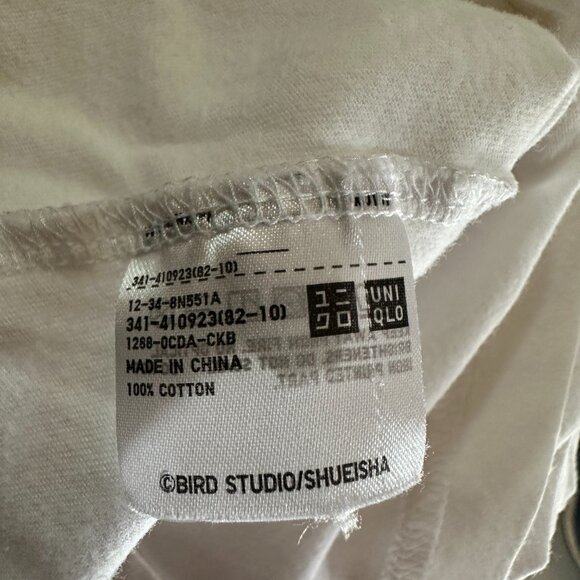 Dragon Ball Uniqlo Young Goku Bulma Men's White T Shirt Size Medium - Picture 3 of 5